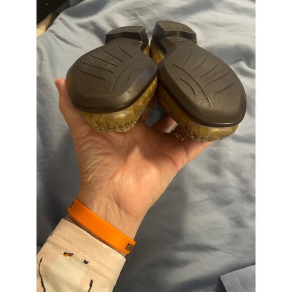 SAS Beige Croc-Embossed Leather Loafers Size 8N Comfort Foot Bed USA - Picture 12 of 16